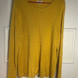 Women's Yellow Cable Knit Sweater